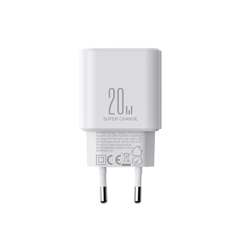 Joyroom JR-TCF05 20W USB-C / USB-A Fast Dual Port Wall Charger - White + USB-C - Lightning 1m_13