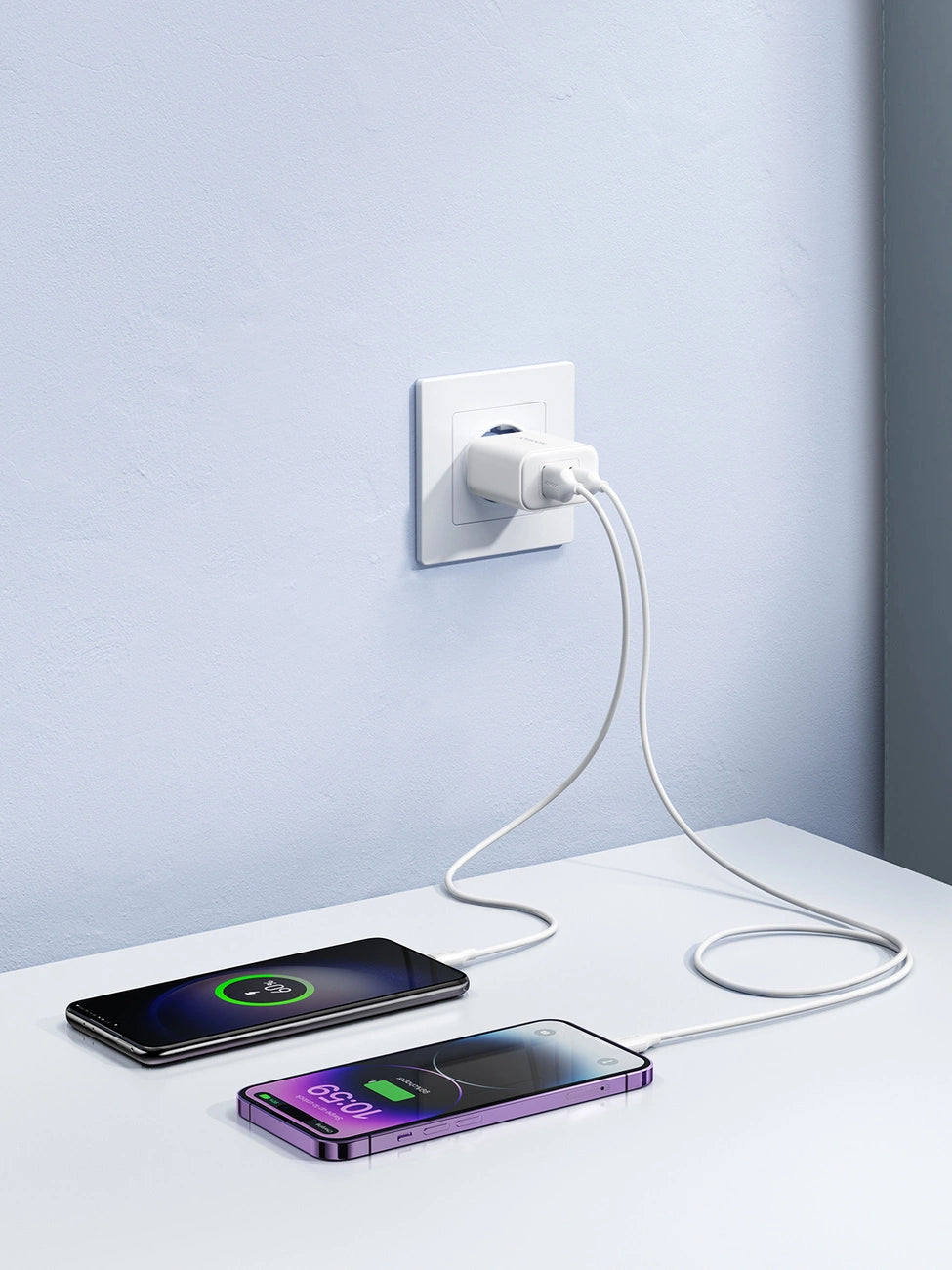 Joyroom JR-TCF05 20W USB-C / USB-A Fast Dual Port Wall Charger - White + USB-C - Lightning 1m_18