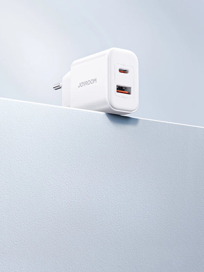 Joyroom JR-TCF05 20W USB-C / USB-A Fast Dual Port Wall Charger - White + USB-C - Lightning 1m_21