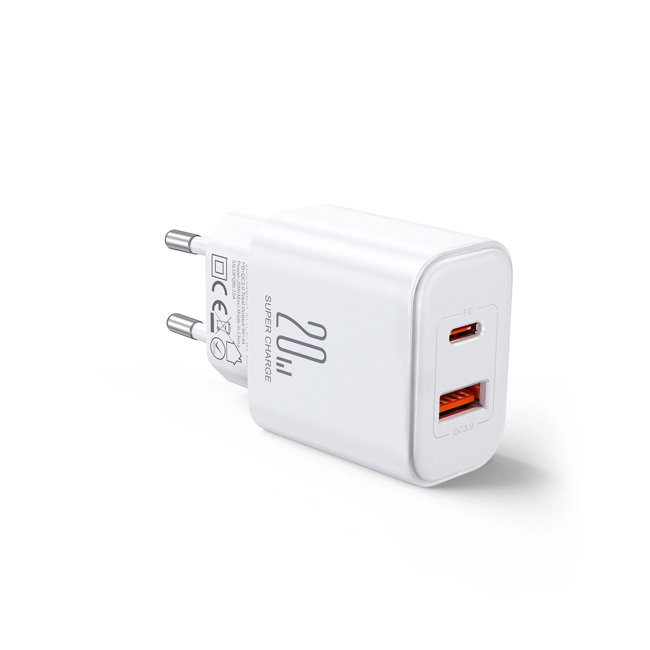 Joyroom JR-TCF05 20W USB-C / USB-A Fast Dual Port Wall Charger - White + USB-C - Lightning 1m_4