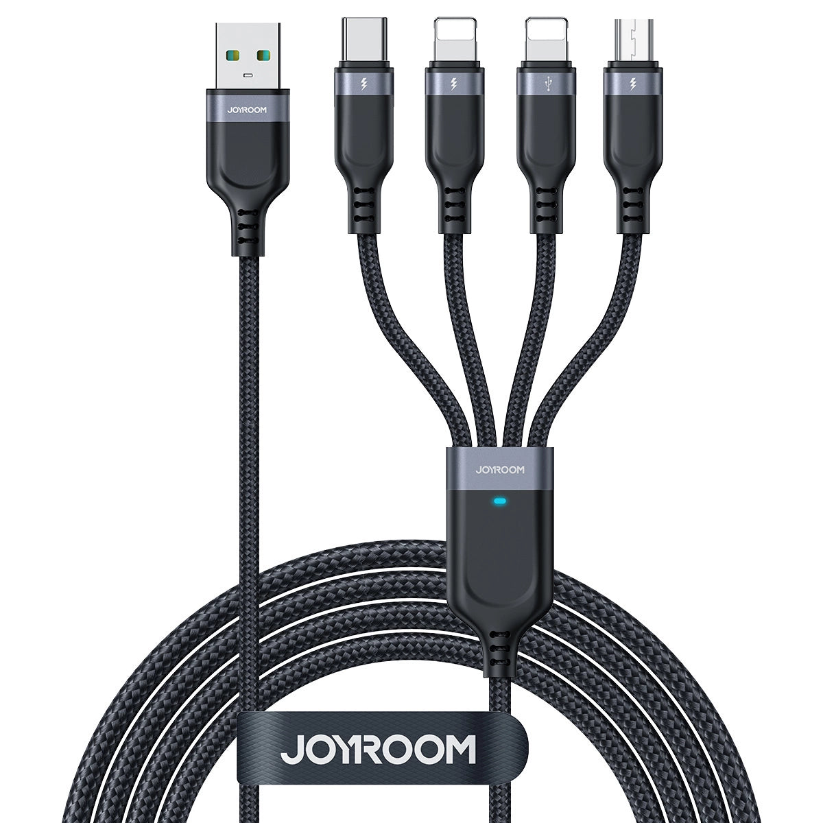 Joyroom Multi-Use Series S-A18 4in1 USB-A - USB-C / Lightning / Lightning / micro USB cable 1.2m - black_0