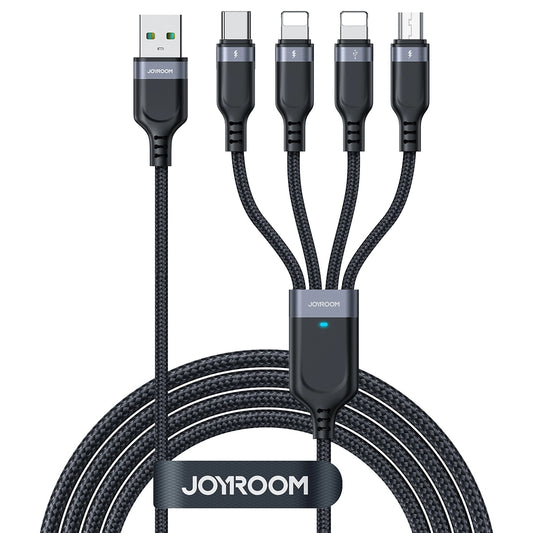 Joyroom Multi-Use Series S-A18 4in1 USB-A - USB-C / Lightning / Lightning / micro USB cable 1.2m - black_0