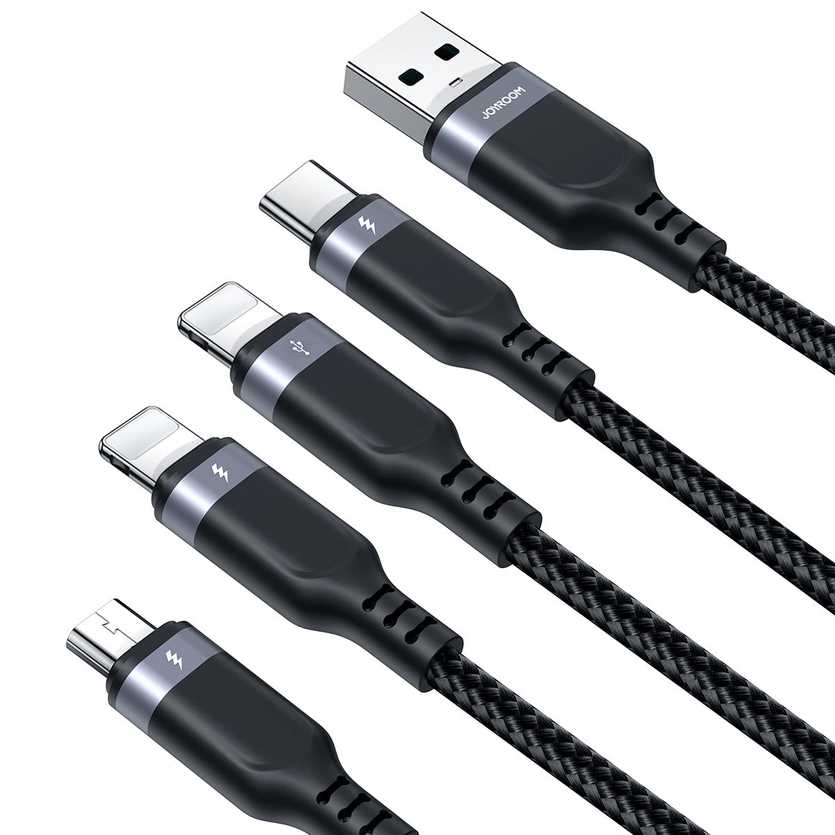 Joyroom Multi-Use Series S-A18 4in1 USB-A - USB-C / Lightning / Lightning / micro USB cable 1.2m - black_3