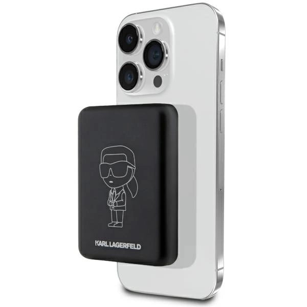 Karl Lagerfeld Inductive power bank KLPBMKIOTTGK 5W 3000mAh black/black Ikonik MagSafe_0
