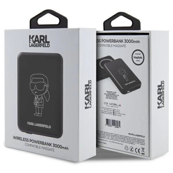 Karl Lagerfeld Inductive power bank KLPBMKIOTTGK 5W 3000mAh black/black Ikonik MagSafe_4