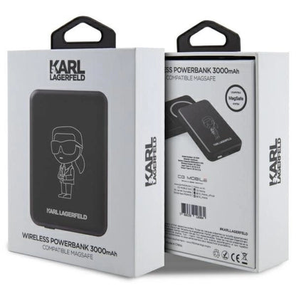 Karl Lagerfeld Inductive power bank KLPBMKIOTTGK 5W 3000mAh black/black Ikonik MagSafe_4