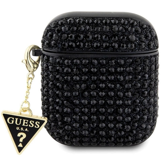 Guess GUA2HDGTPK AirPods 1/2 cover black/black Rhinestone Triangle Charm_0