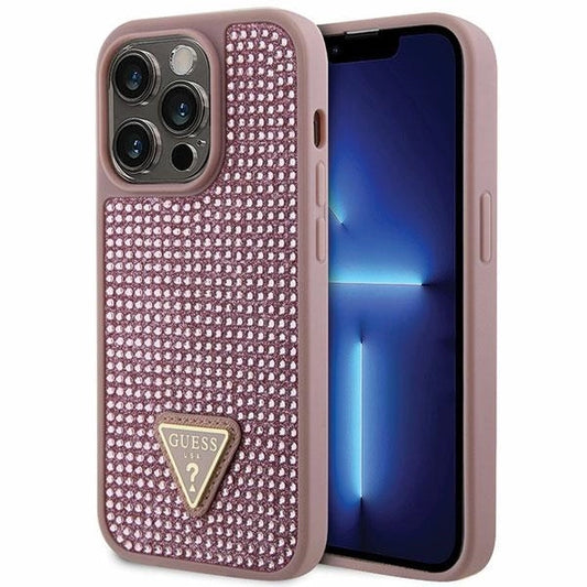 Guess GUHCP14LHDGTPP iPhone 14 Pro 6.1" pink/pink hardcase Rhinestone Triangle_0