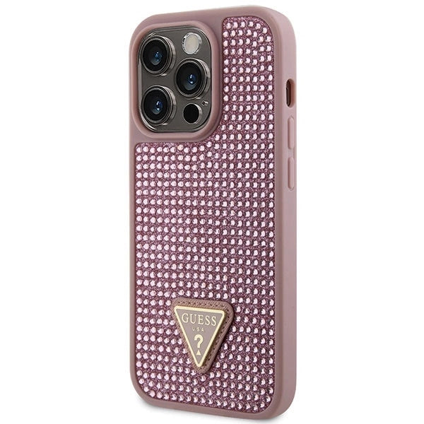 Guess GUHCP14LHDGTPP iPhone 14 Pro 6.1" pink/pink hardcase Rhinestone Triangle_1