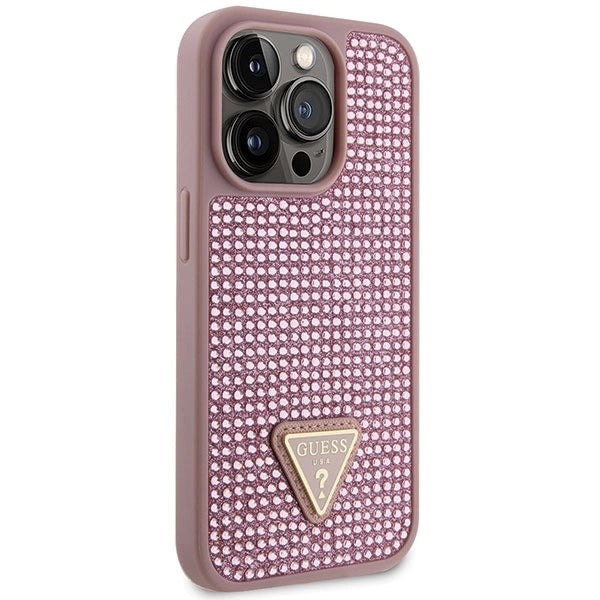 Guess GUHCP14LHDGTPP iPhone 14 Pro 6.1" pink/pink hardcase Rhinestone Triangle_3
