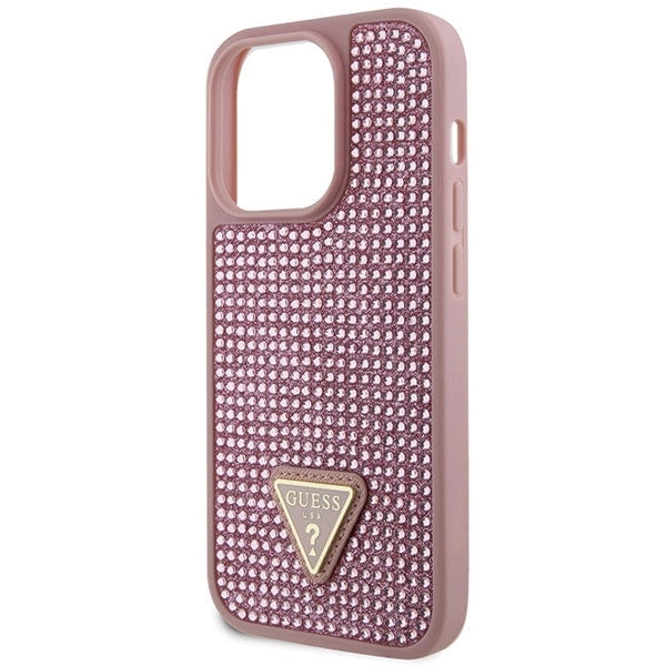 Guess GUHCP14LHDGTPP iPhone 14 Pro 6.1" pink/pink hardcase Rhinestone Triangle_5