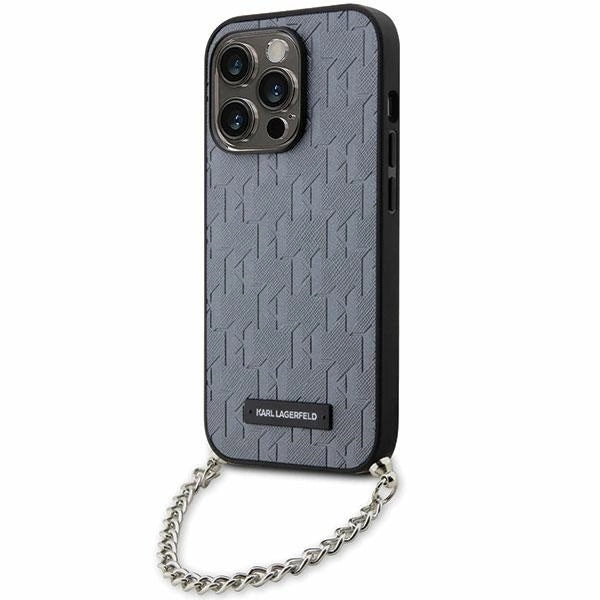 Karl Lagerfeld KLHCP14LSACKLHPG iPhone 14 Pro 6.1" silver/silver hardcase Saffiano Monogram Chain_0