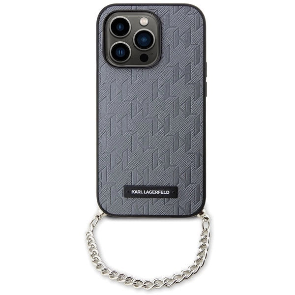 Karl Lagerfeld KLHCP14LSACKLHPG iPhone 14 Pro 6.1" silver/silver hardcase Saffiano Monogram Chain_1