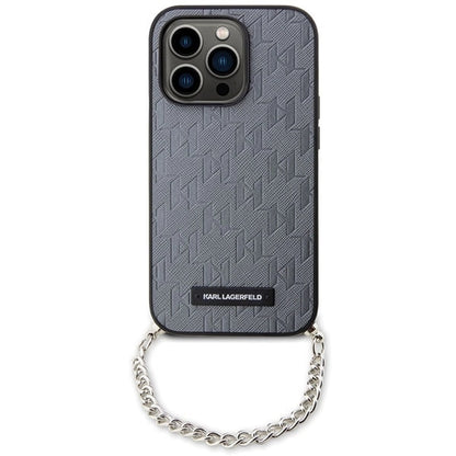 Karl Lagerfeld KLHCP14LSACKLHPG iPhone 14 Pro 6.1" silver/silver hardcase Saffiano Monogram Chain_1