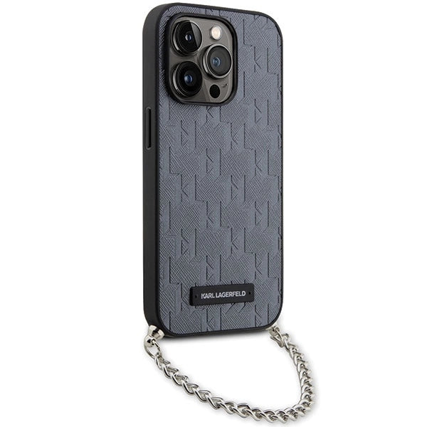 Karl Lagerfeld KLHCP14LSACKLHPG iPhone 14 Pro 6.1" silver/silver hardcase Saffiano Monogram Chain_2