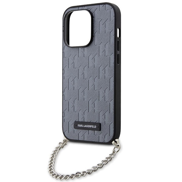 Karl Lagerfeld KLHCP14LSACKLHPG iPhone 14 Pro 6.1" silver/silver hardcase Saffiano Monogram Chain_4