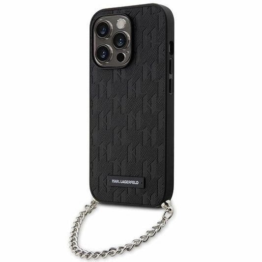 Karl Lagerfeld KLHCP14LSACKLHPK iPhone 14 Pro 6.1" black/black hardcase Saffiano Monogram Chain_0