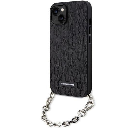 Karl Lagerfeld KLHCP14SSACKLHPK iPhone 14 6.1" black/black hardcase Saffiano Monogram Chain_0