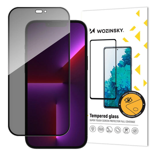 Privacy glass with Anti Spy filter for iPhone 15 Pro Max Wozinsky Privacy Glass - black_0