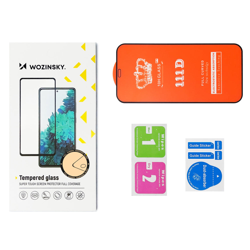 2pcs Full Screen Tempered Glass with Frame Case Friendly Wozinsky Full Glue iPhone 15 - Black_10