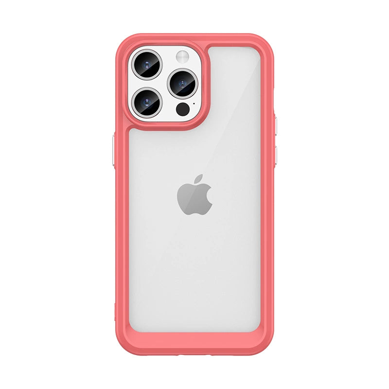 Reinforced case with a flexible frame for iPhone 15 Pro Max Outer Space - red_0