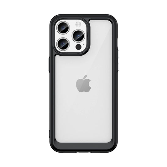 iPhone 15 Pro Max Outer Space Reinforced Case with Flexible Frame - Black_0