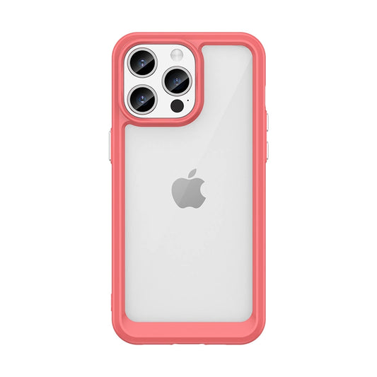 Reinforced case with a flexible frame for iPhone 15 Pro Outer Space - red_0