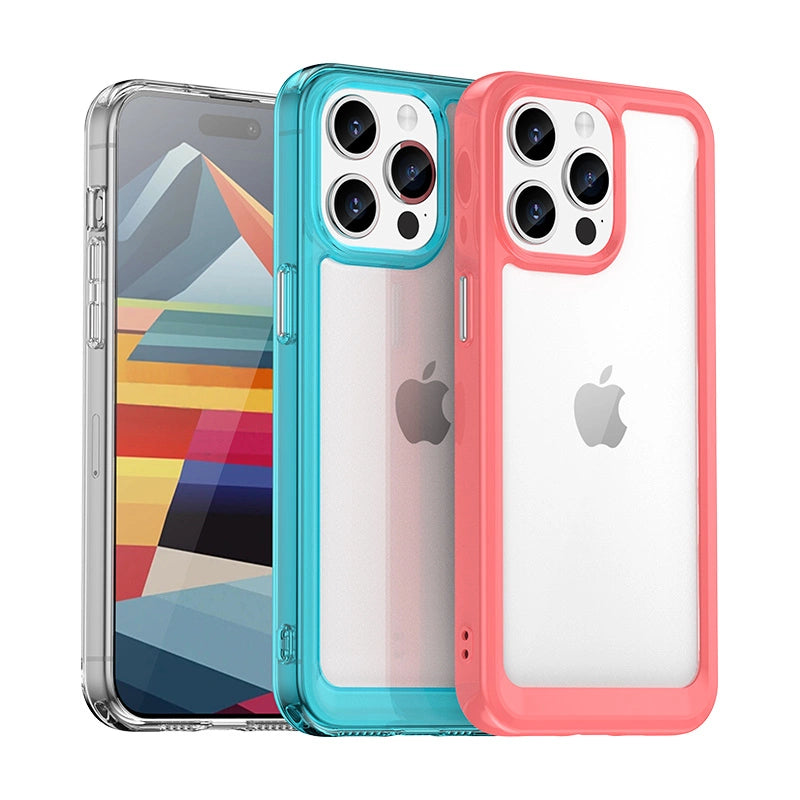 Reinforced case with flexible frame for iPhone 15 Pro Outer Space - blue_5