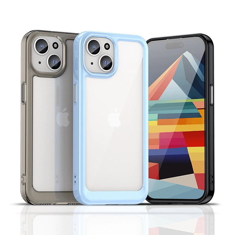 iPhone 15 Plus Outer Space reinforced case with flexible frame - transparent_3