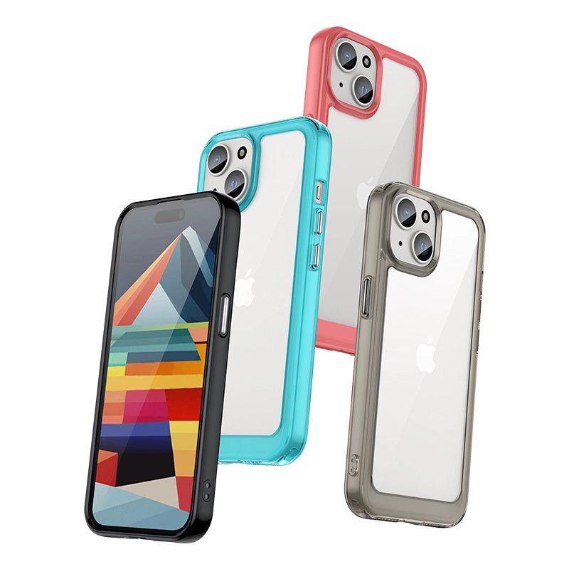 iPhone 15 Plus Outer Space reinforced case with flexible frame - transparent_4