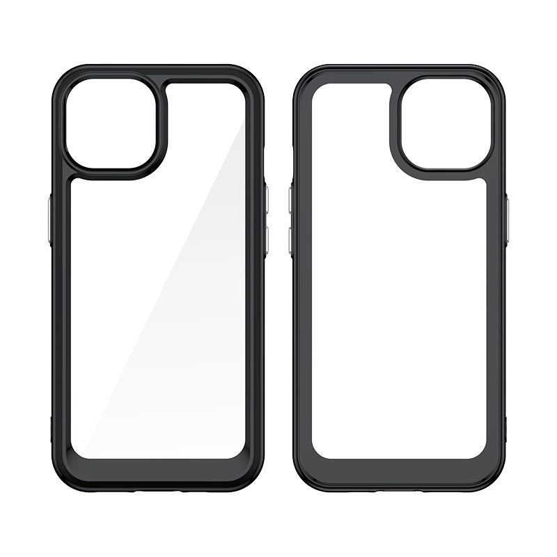 iPhone 15 Outer Space reinforced case with flexible frame - transparent_1