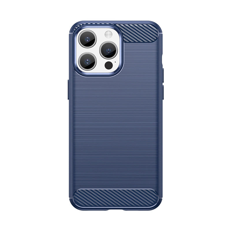 Flexible carbon pattern case for iPhone 15 Pro Max Carbon Case - blue_0
