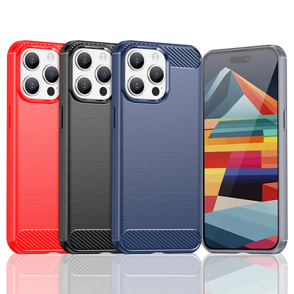 Flexible carbon pattern case for iPhone 15 Pro Max Carbon Case - blue_1