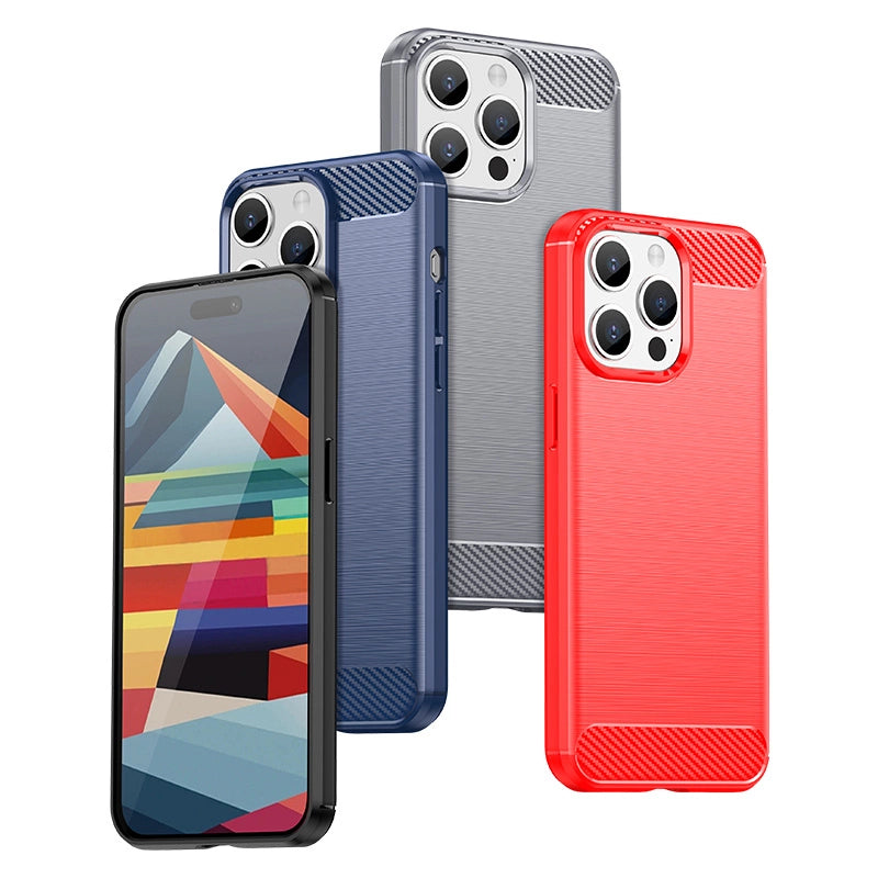 Flexible carbon pattern case for iPhone 15 Pro Max Carbon Case - blue_2
