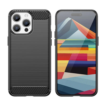 Flexible carbon pattern case for iPhone 15 Pro Max Carbon Case - blue_3