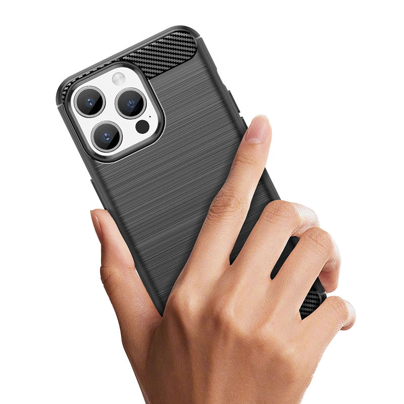 Flexible carbon pattern case for iPhone 15 Pro Max Carbon Case - blue_7