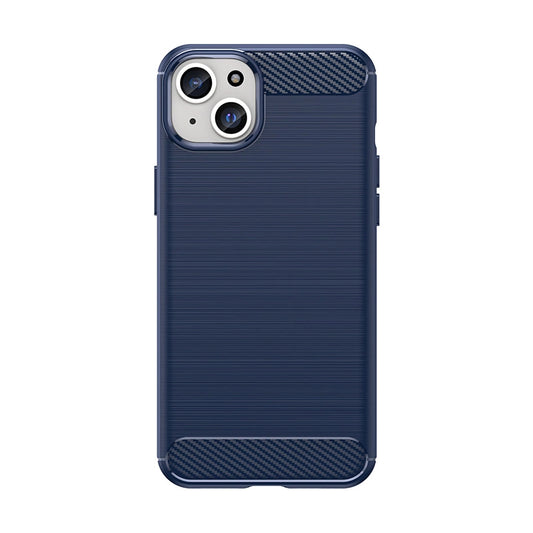 Flexible carbon pattern case for iPhone 15 Plus Carbon Case - blue_0
