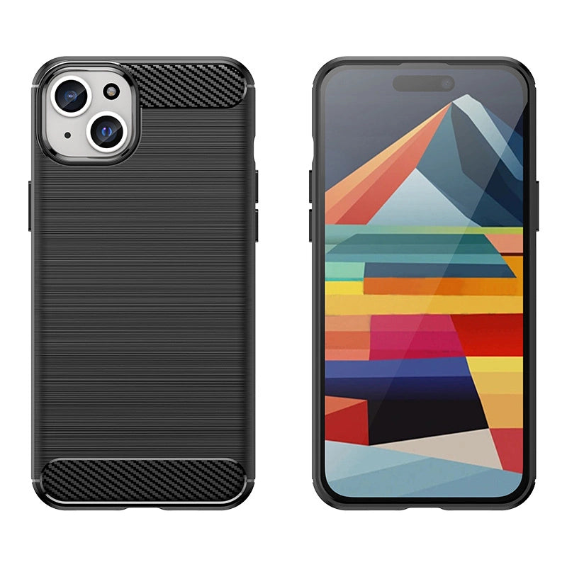 Flexible carbon pattern case for iPhone 15 Plus Carbon Case - black_4