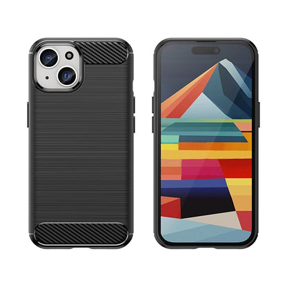Flexible Carbon Case with a carbon pattern for iPhone 15 - blue_4
