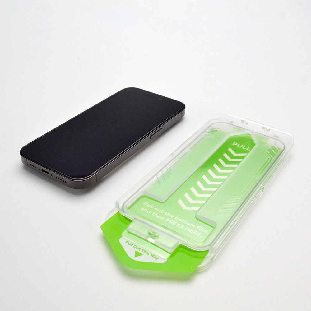9H tempered glass with mounting frame for iPhone 14 Pro Max Wozinsky Premium Glass - black_4