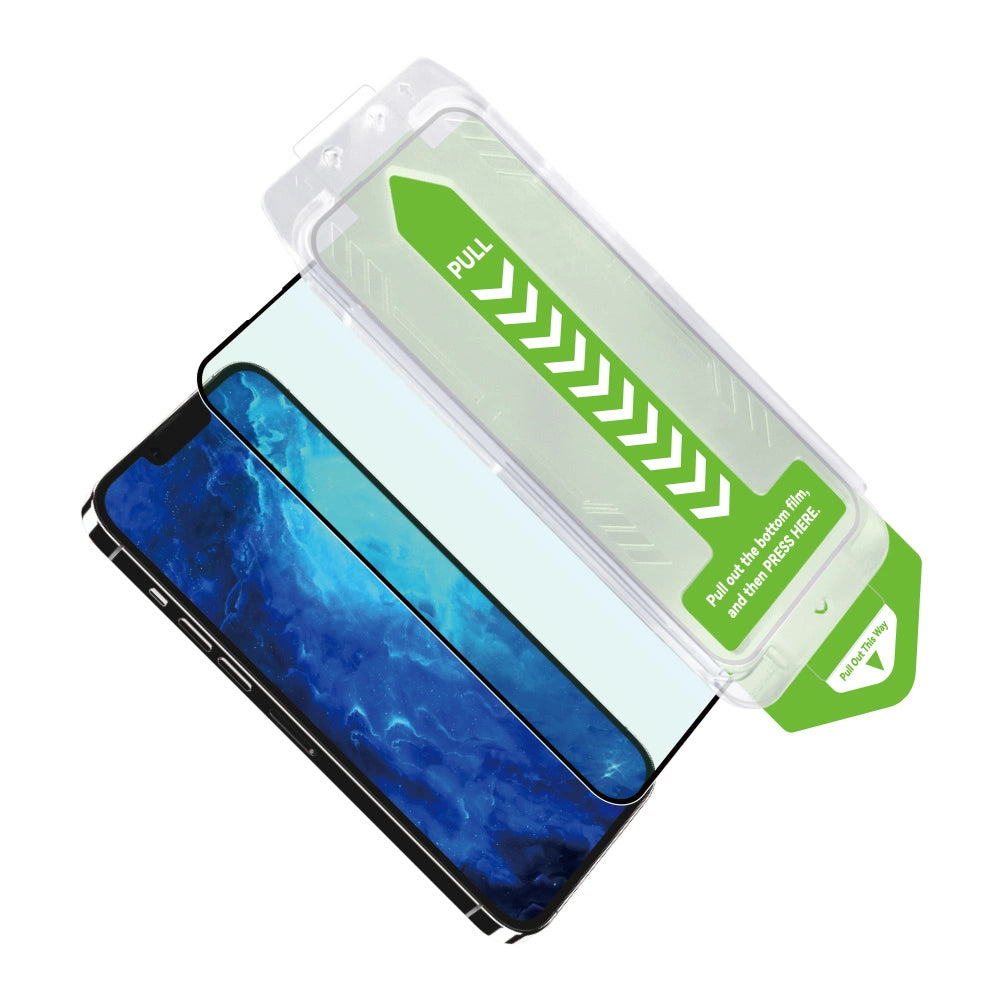 9H tempered glass with mounting frame for iPhone 14 Wozinsky Premium Glass - black_2