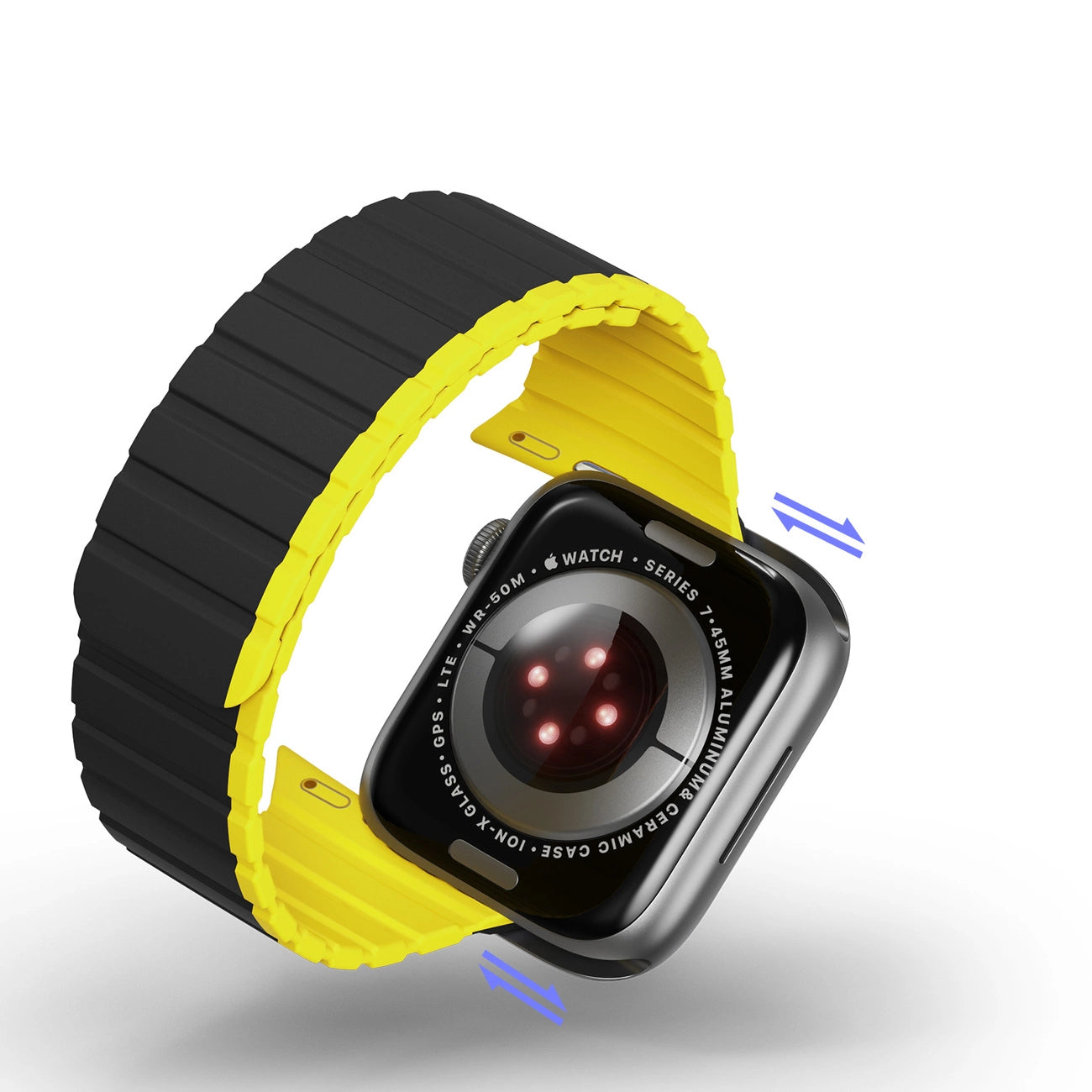 Magnetic Apple Watch SE, 9, 8, 7, 6, 5, 4, 3, 2, 1 (41, 40, 38 mm) Dux Ducis Strap (LD Version) - black and yellow_10