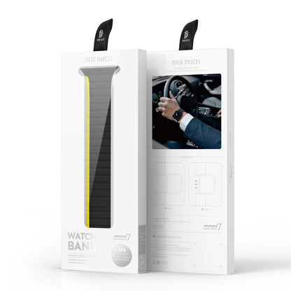 Magnetic Apple Watch SE, 9, 8, 7, 6, 5, 4, 3, 2, 1 (41, 40, 38 mm) Dux Ducis Strap (LD Version) - black and yellow_11