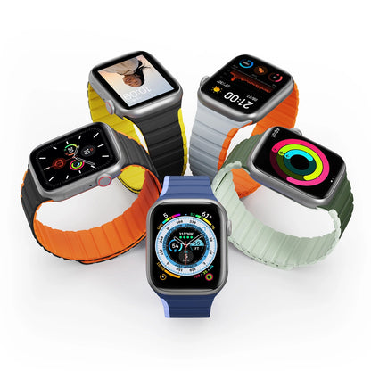 Magnetic Apple Watch SE, 9, 8, 7, 6, 5, 4, 3, 2, 1 (41, 40, 38 mm) Dux Ducis Strap (LD Version) - black and yellow_1
