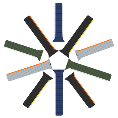 Magnetic Apple Watch SE, 9, 8, 7, 6, 5, 4, 3, 2, 1 (41, 40, 38 mm) Dux Ducis Strap (LD Version) - black and yellow_2