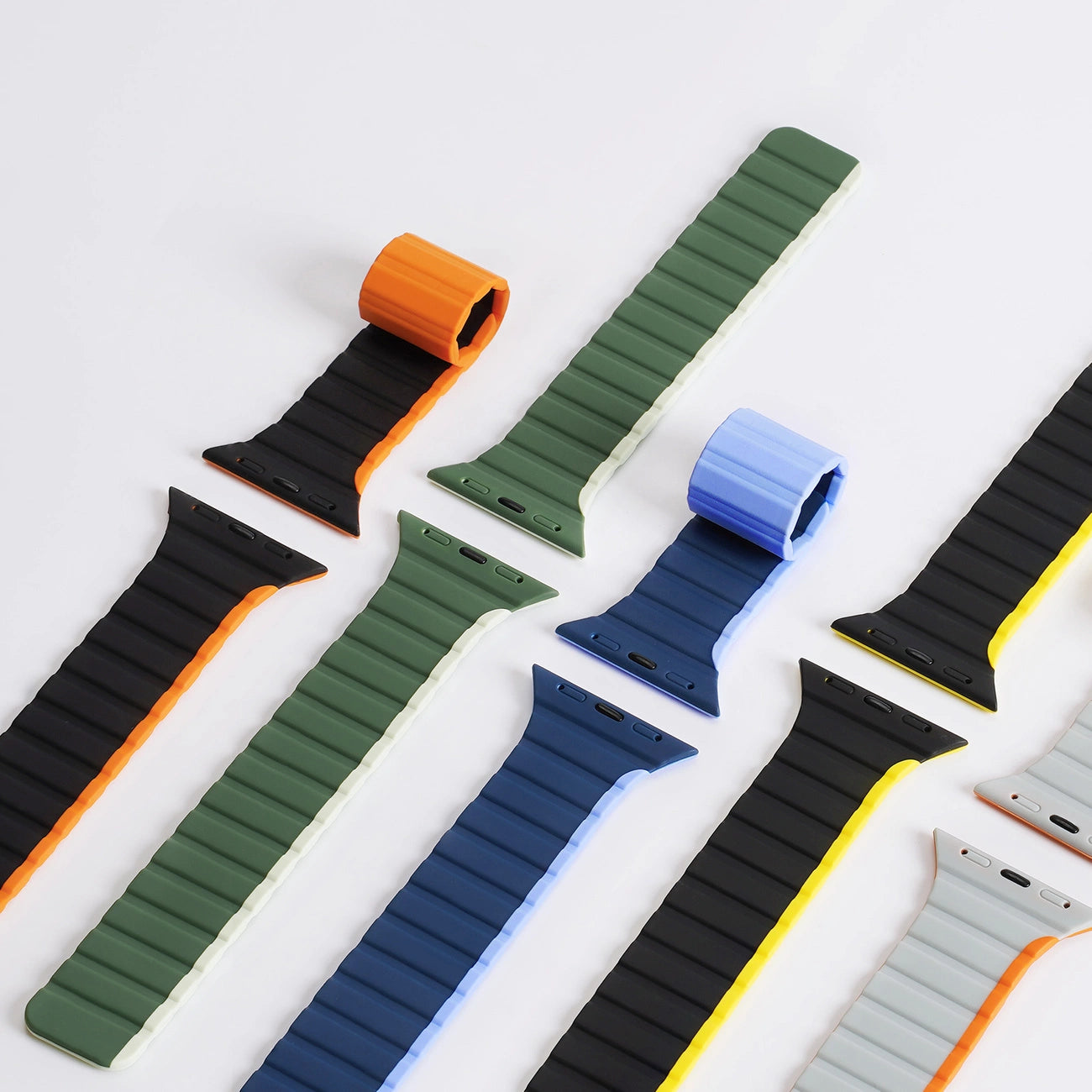 Magnetic Apple Watch SE, 9, 8, 7, 6, 5, 4, 3, 2, 1 (41, 40, 38 mm) Dux Ducis Strap (LD Version) - black and yellow_3