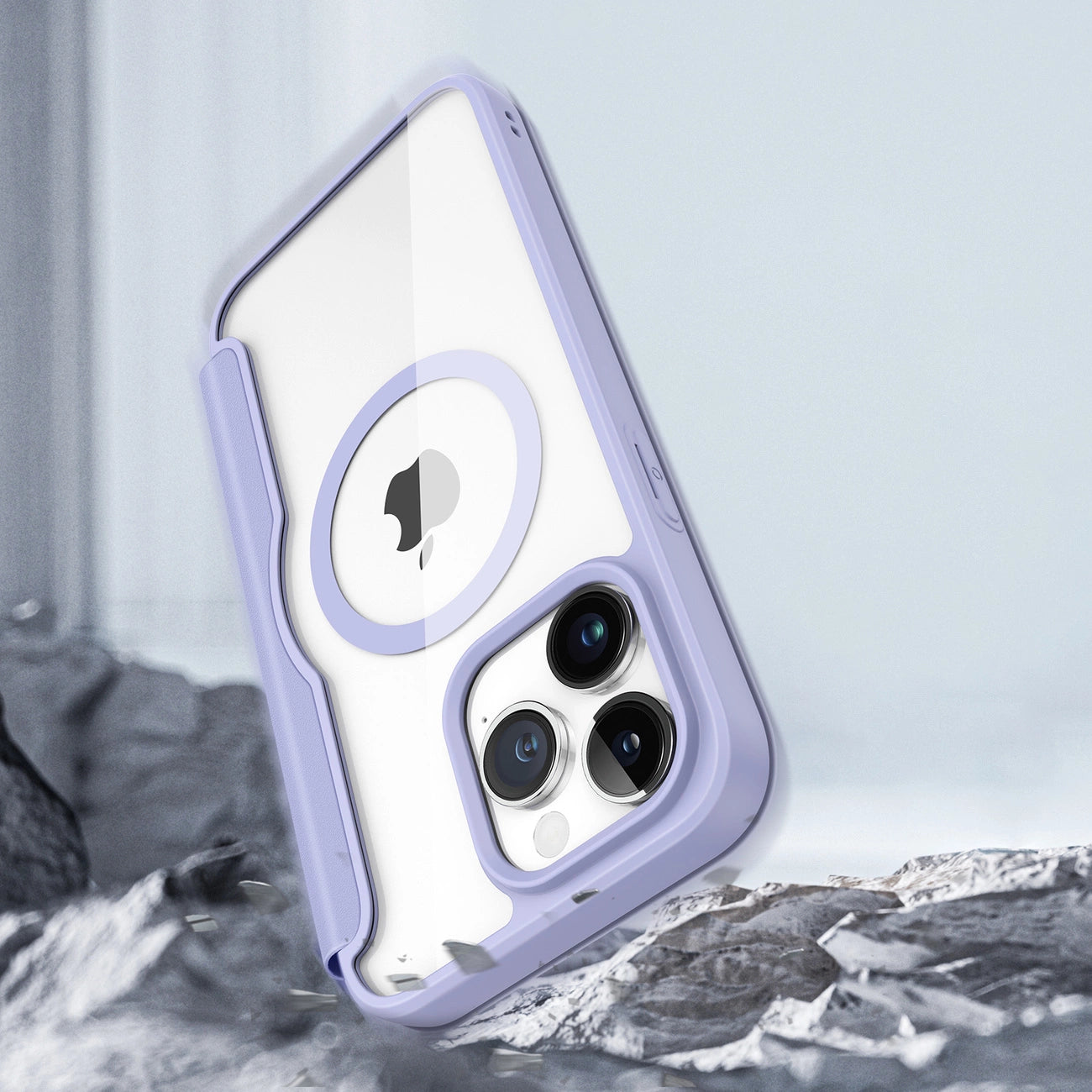 iPhone 15 Pro Max Magnetic MagSafe Flip Case Dux Ducis Skin X Pro - Purple_12