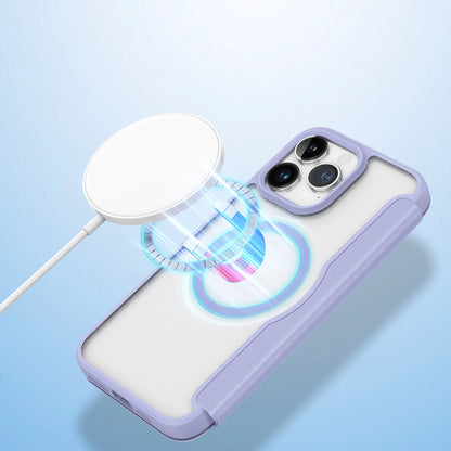 iPhone 15 Pro Max Magnetic MagSafe Flip Case Dux Ducis Skin X Pro - Purple_8