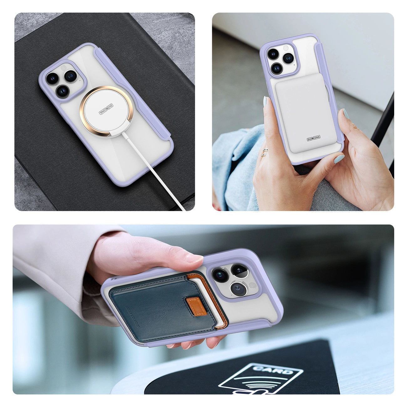 iPhone 15 Pro Max Magnetic MagSafe Flip Case Dux Ducis Skin X Pro - Purple_9