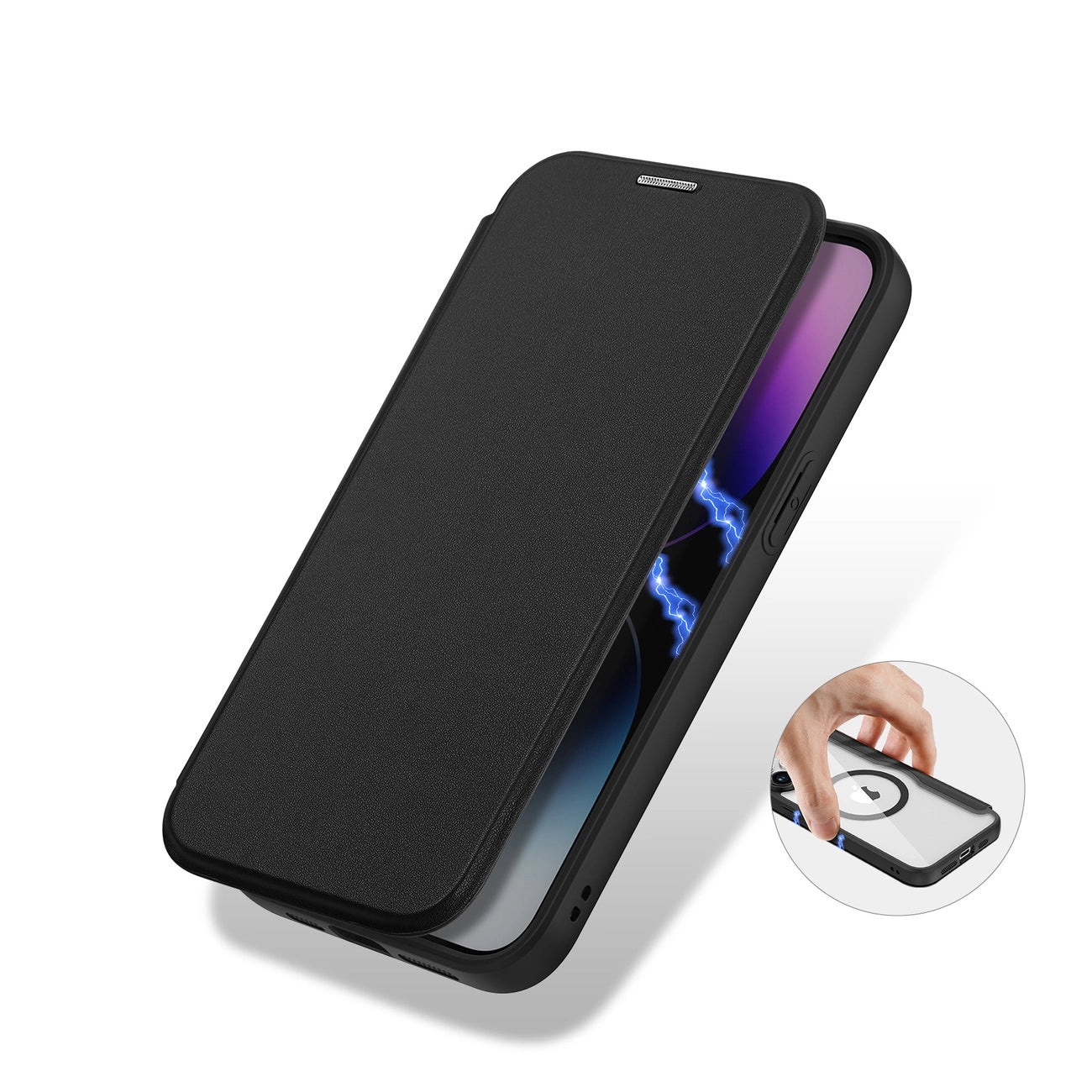 Dux Ducis Skin X Pro Magnetic Flip MagSafe Case iPhone 15 Pro Max - Black_5